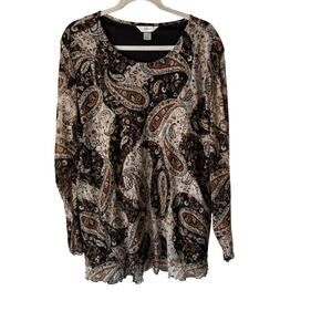 Christopher & Banks‎ Witchy Grunge Whimsigoth 3X Black Paisley Boho Sheer